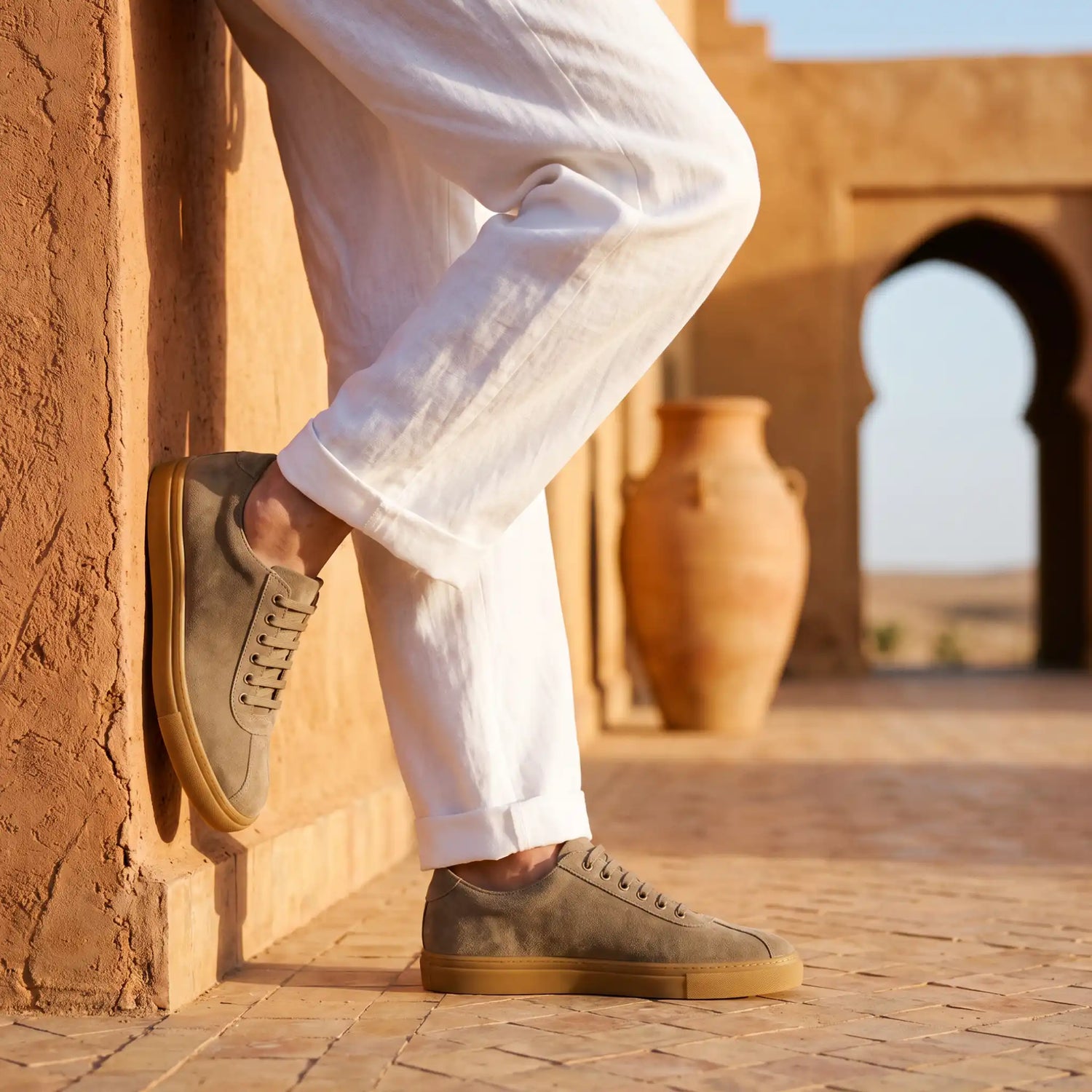 Taupe Wildleder -Turnschuhe - Alessandro