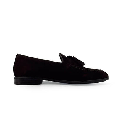 Mocassini con nappine in camoscio marrone - Ascanio