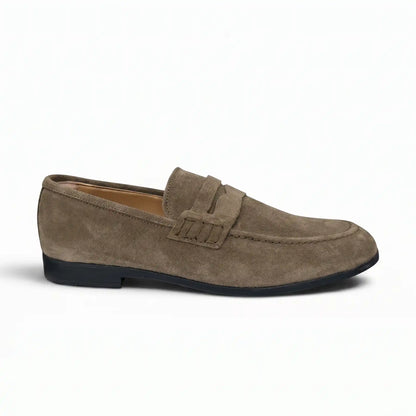 Dove gray suede moccasins - Leone