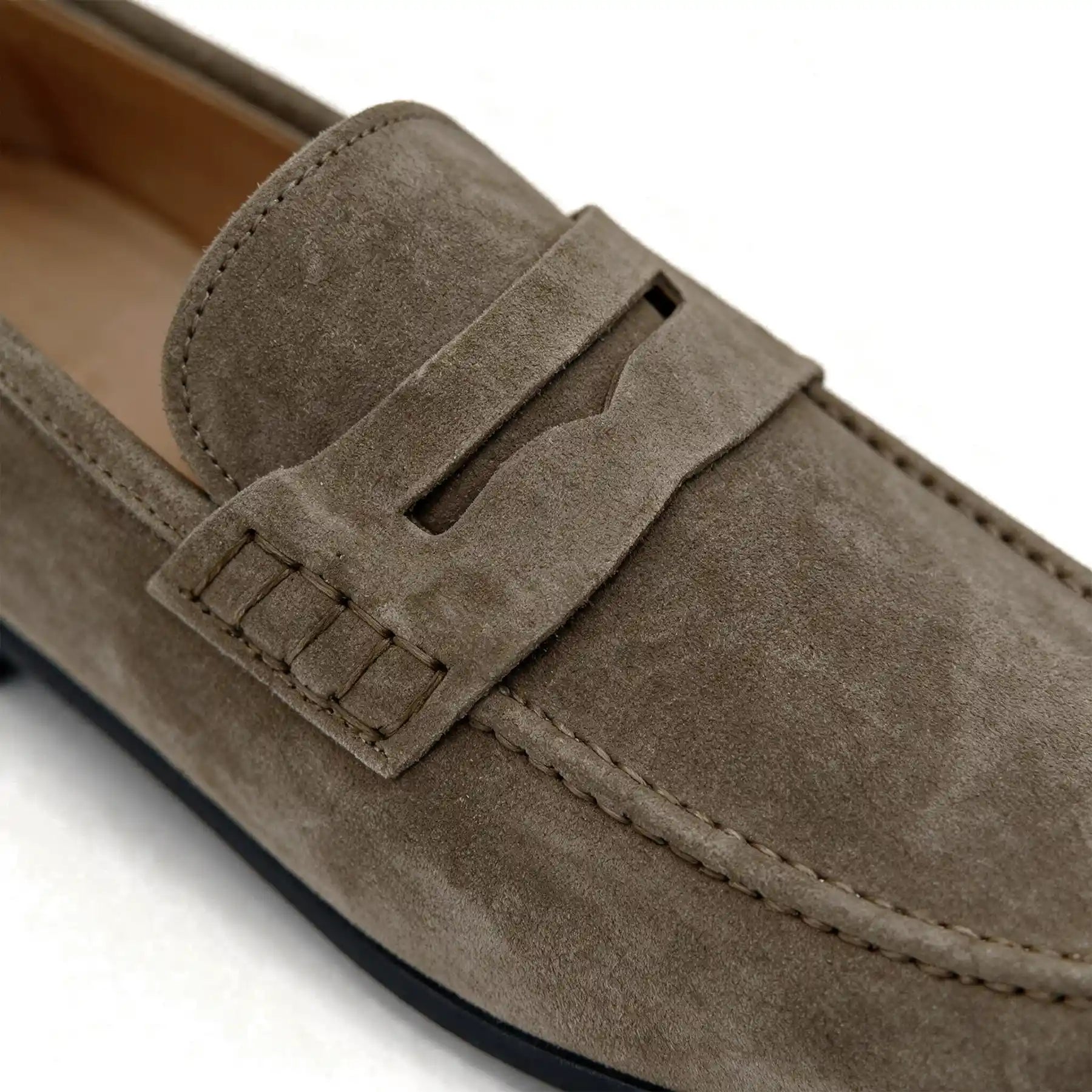 Dove gray suede moccasins - Leone