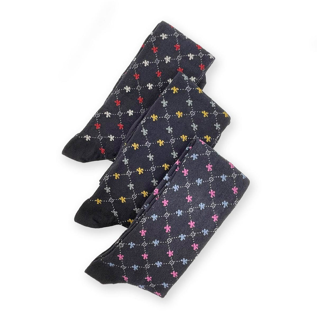 Rhombus Patterned Socks Blue