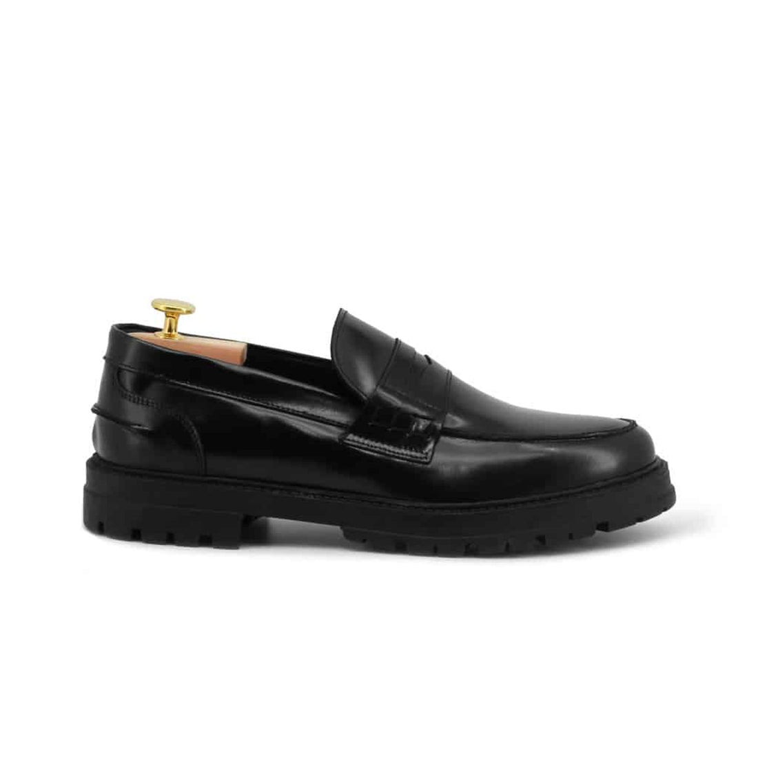 Black Leather Winter Loafers - Zeno