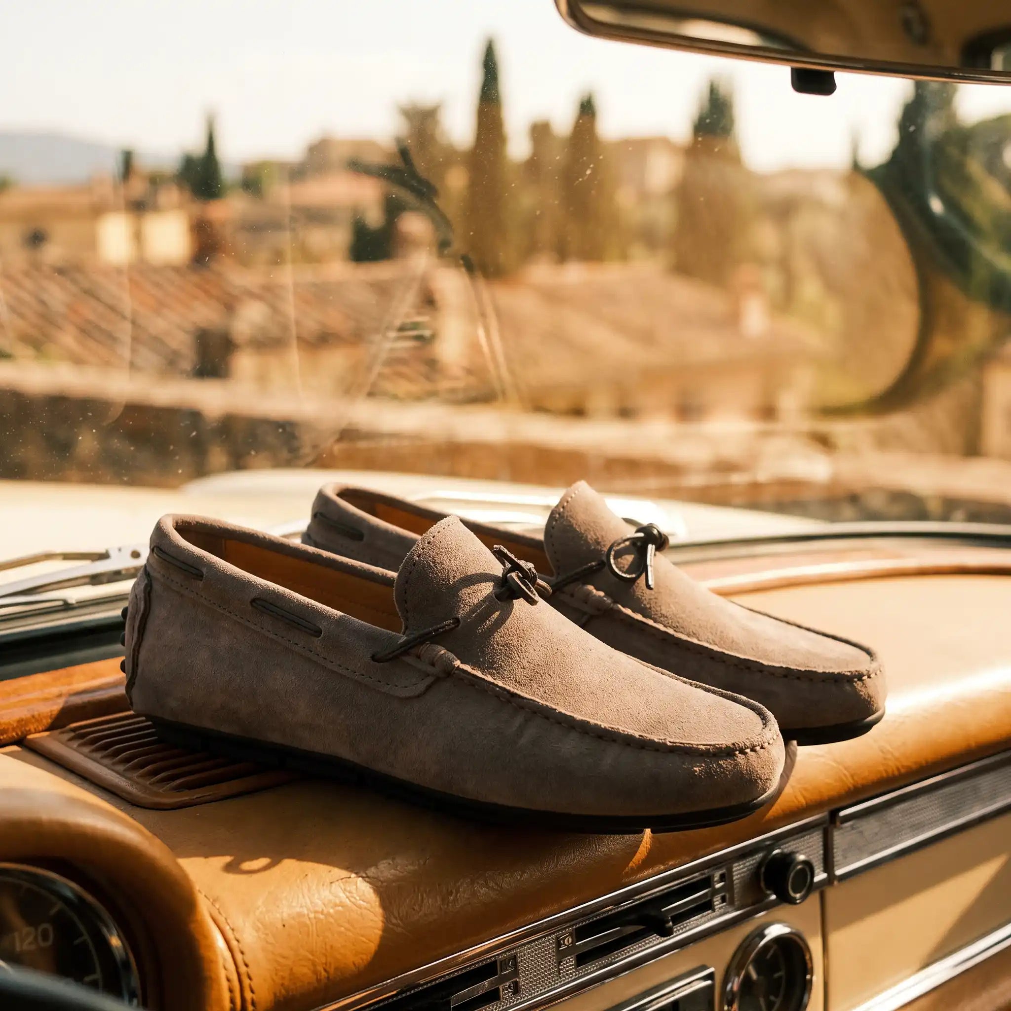 Mocassini uomo scamosciati Taupe - Edoardo