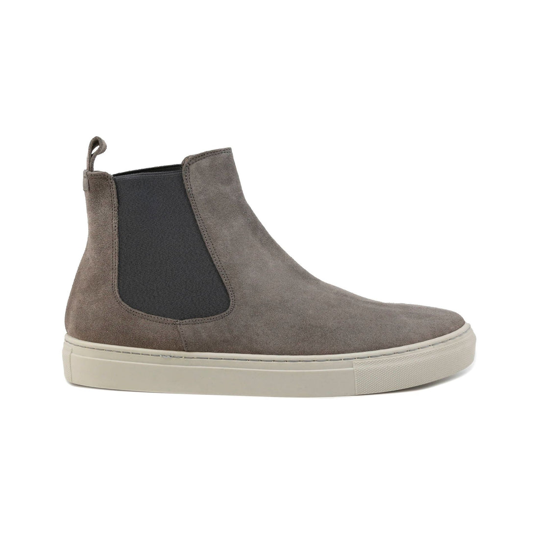 Sneakers alte senza lacci stivaletti camoscio grigio