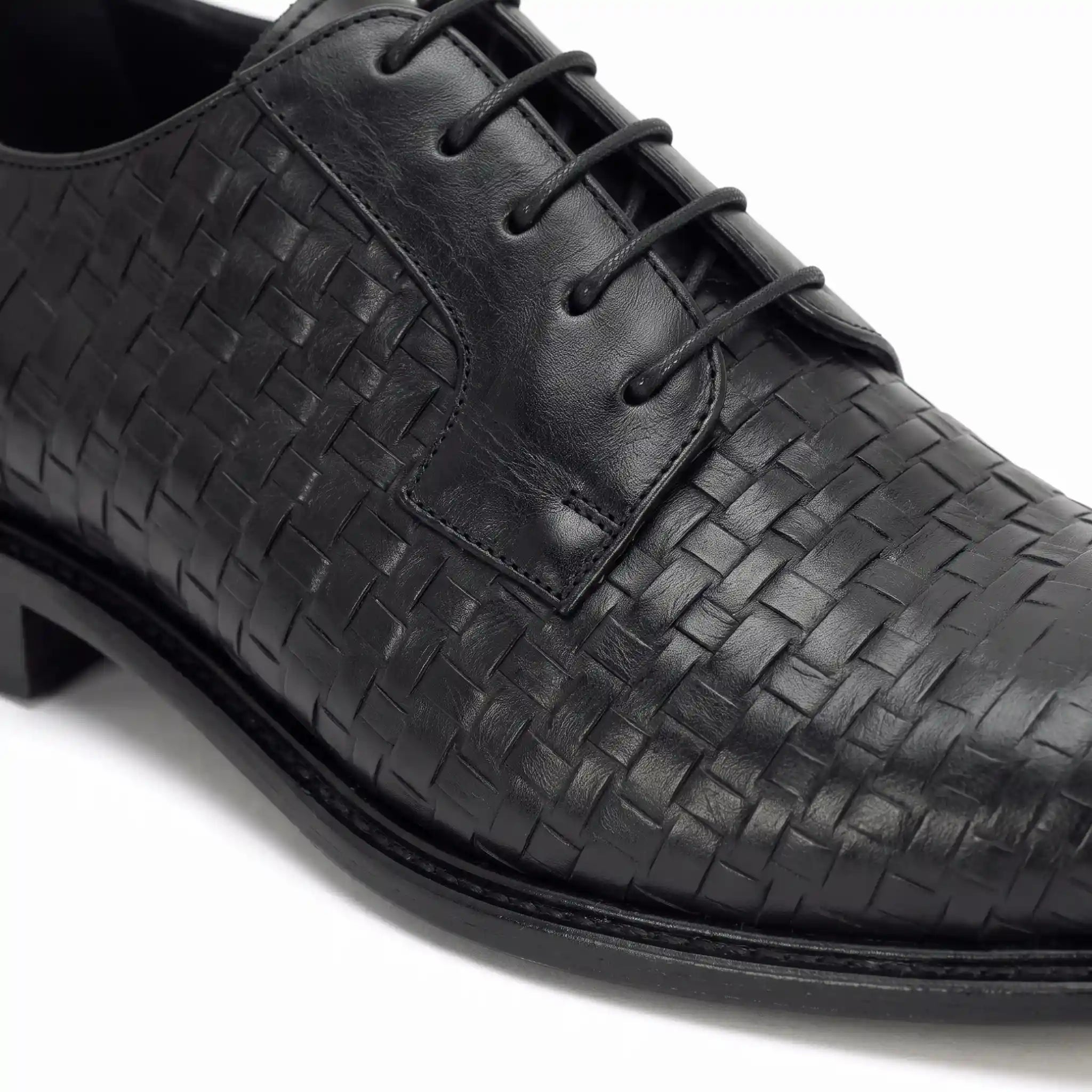 Stringate Derby entrelacée Black - Filiberto