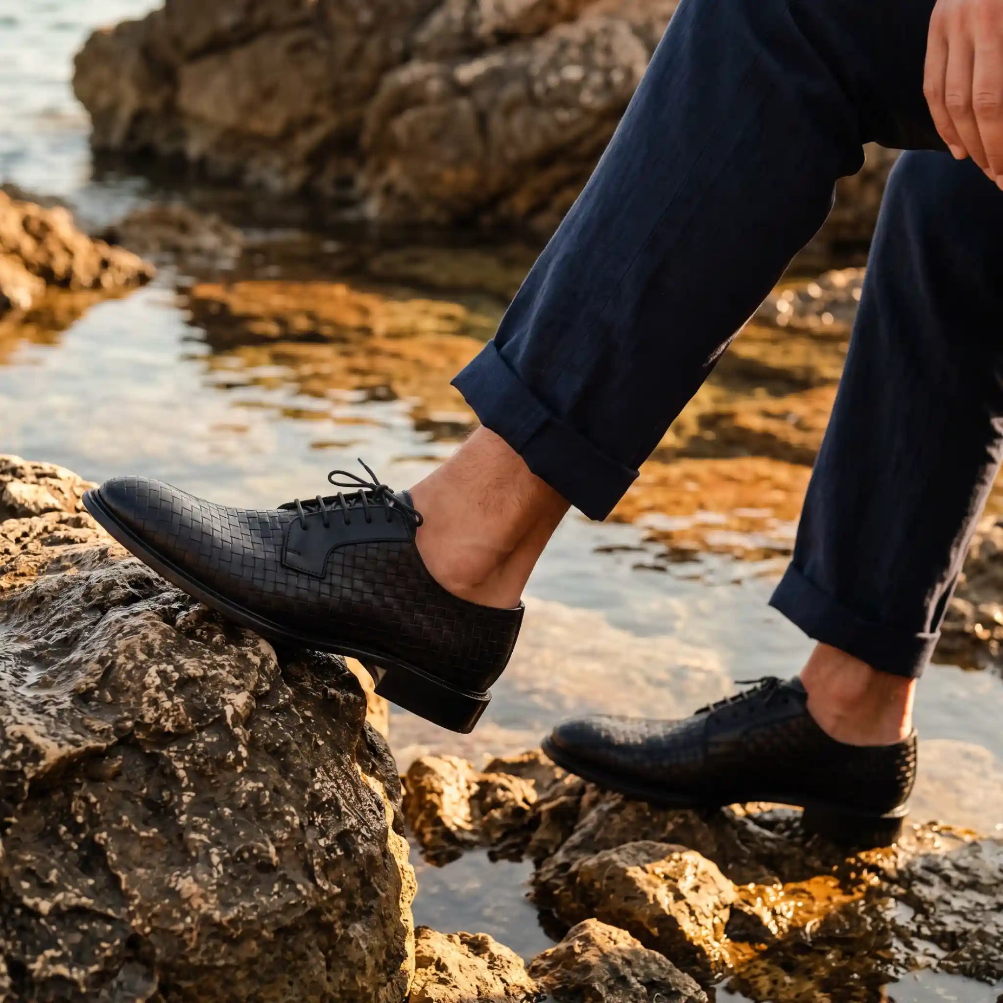 Stringate Derby entrelacée Black - Filiberto