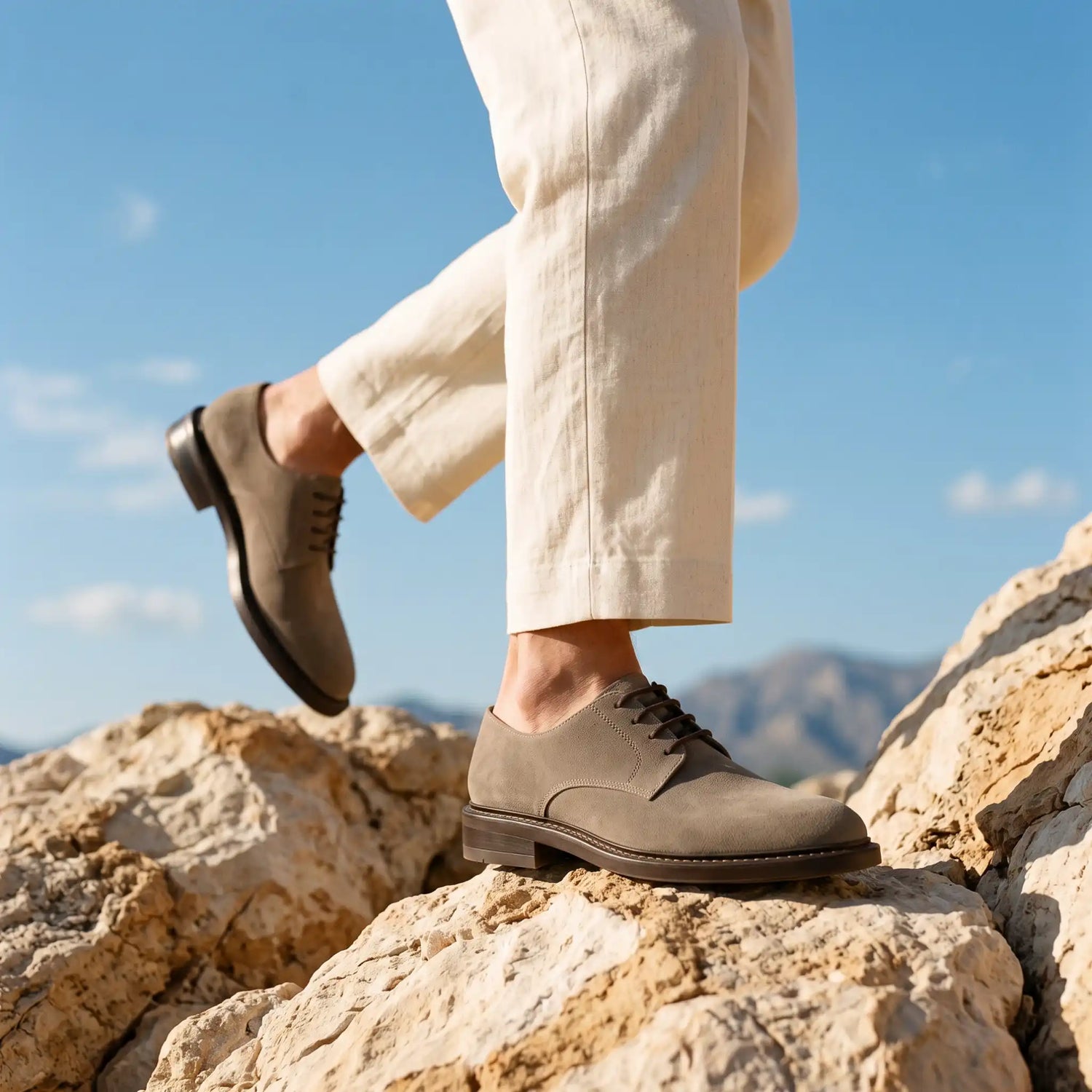 Chaussures de derby en daim gris - Lucrezio