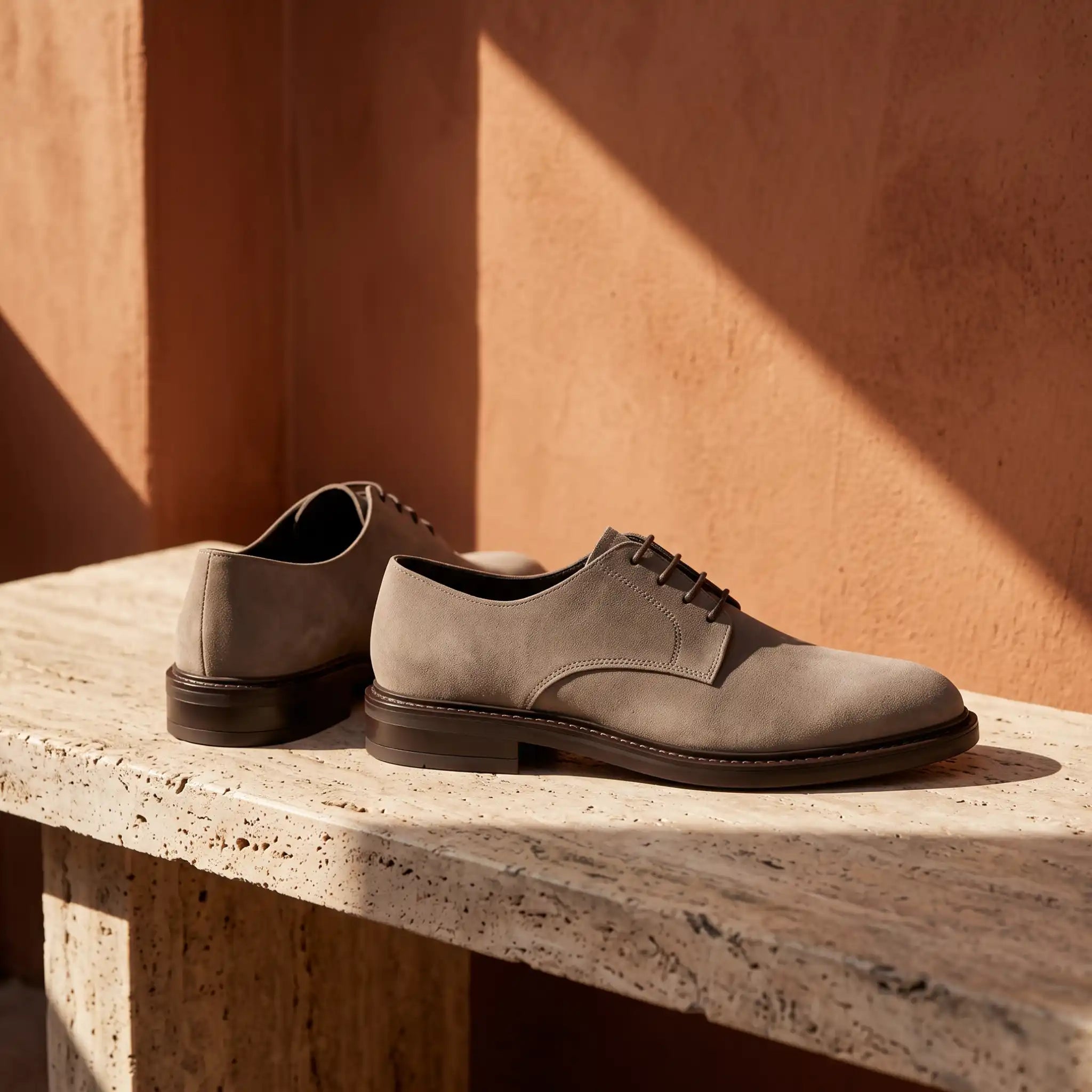 Chaussures de derby en daim gris - Lucrezio