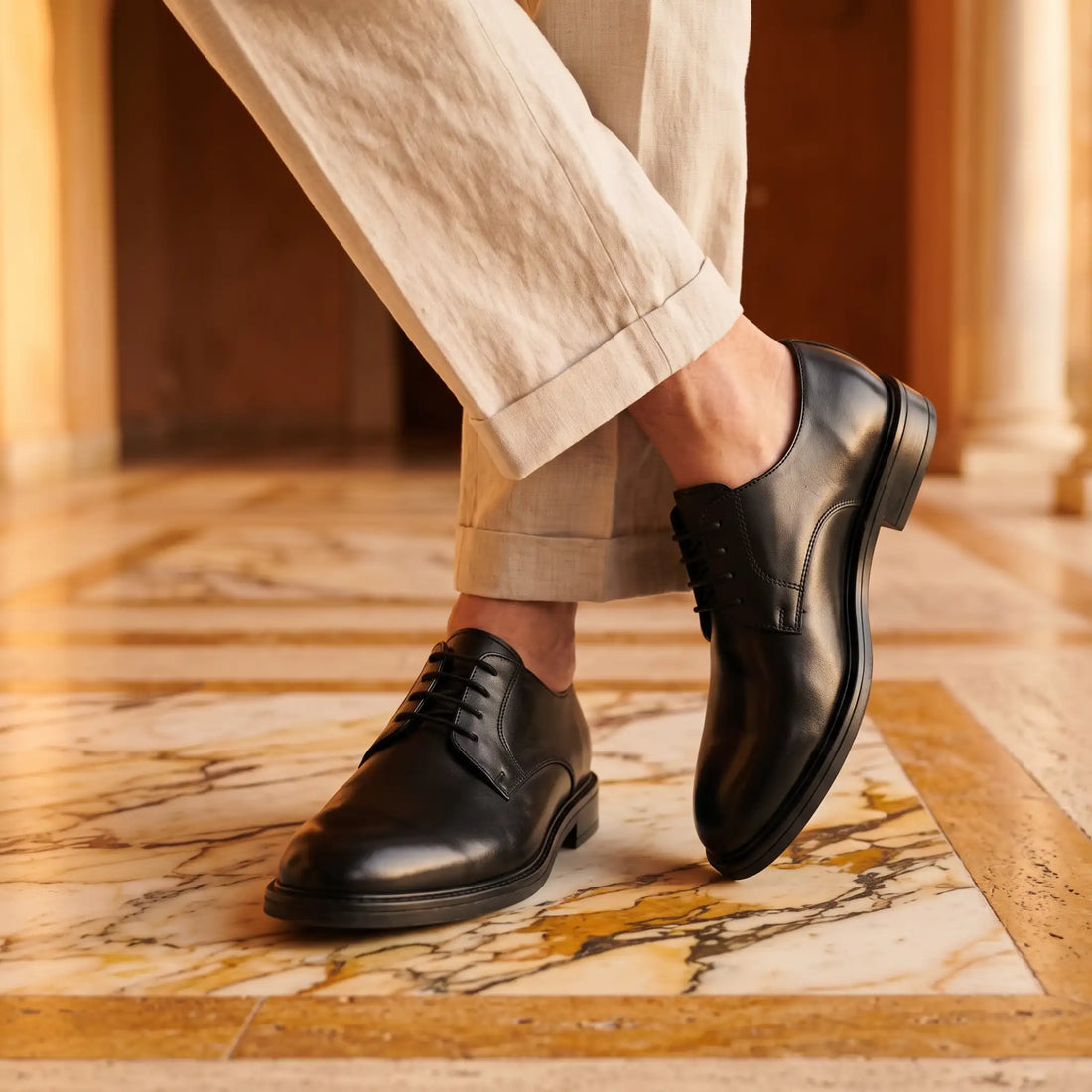 Chaussures élégantes Black Derby - Lucrezio