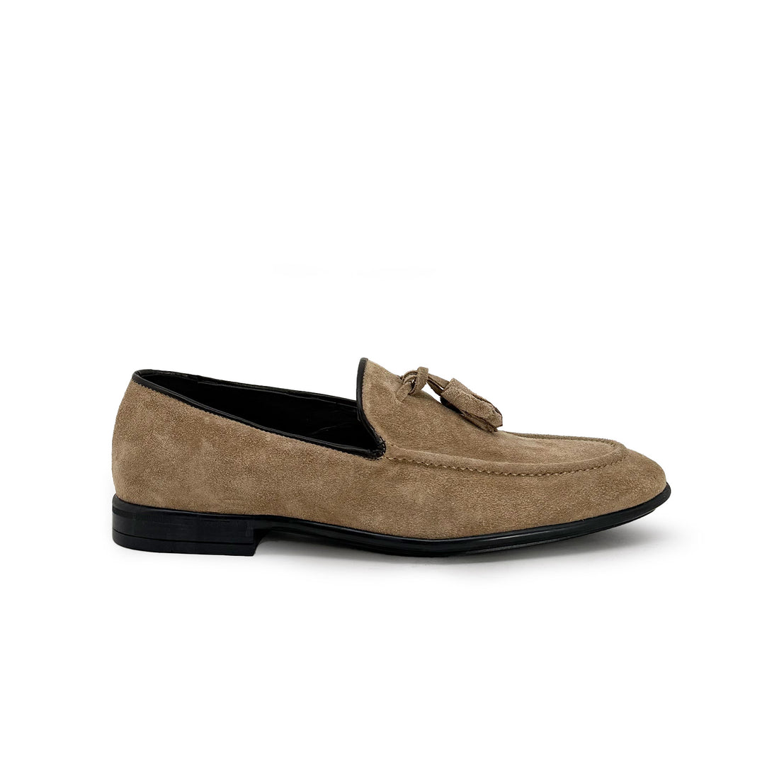 Mocassins en daim à pompons gris tourterelle - Ascanio