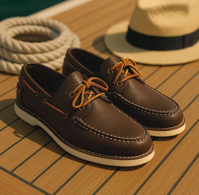 Mocassini Uomo da barca pelle marrone - Santiago