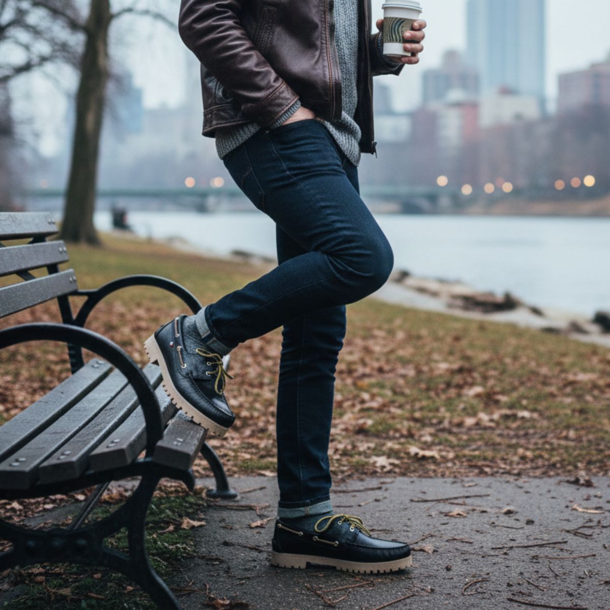 Mocassini invernali in pelle nera - Timberio