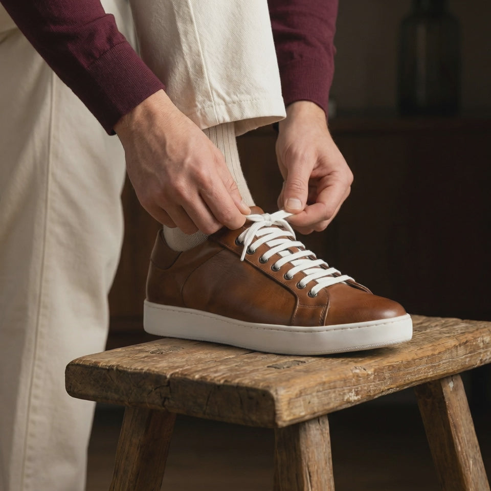 Sneakers pelle Marrone - Fabrizio