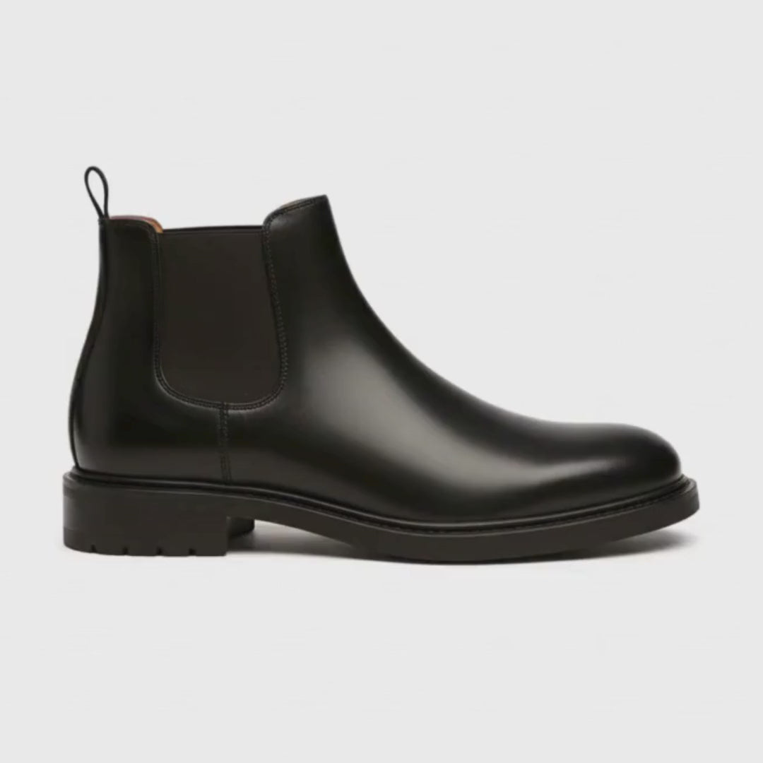 Schwarze Chelsea-Boots aus Leder - Ferdinando