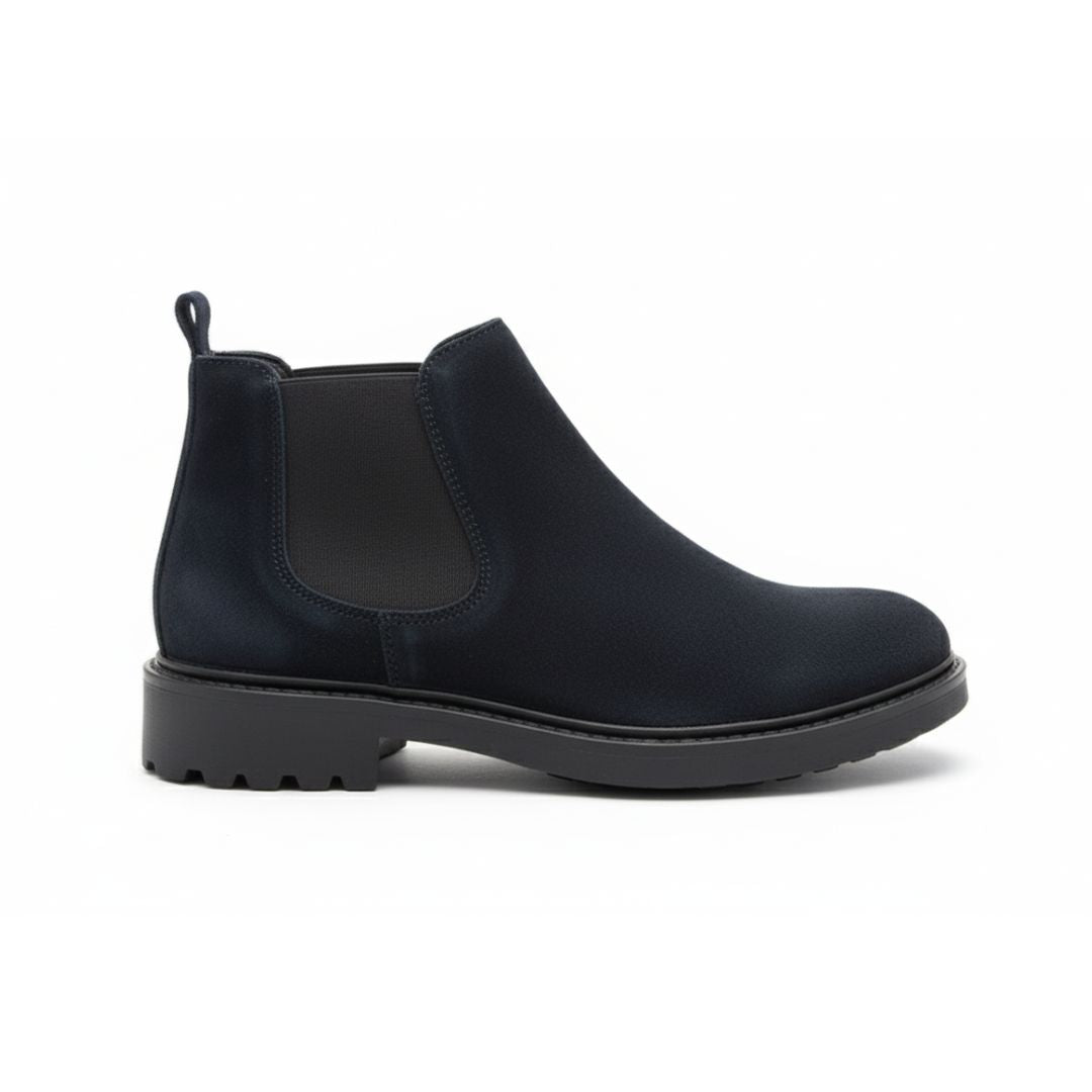 Blaue Wildlederstiefeletten für Herren - Ferdinando