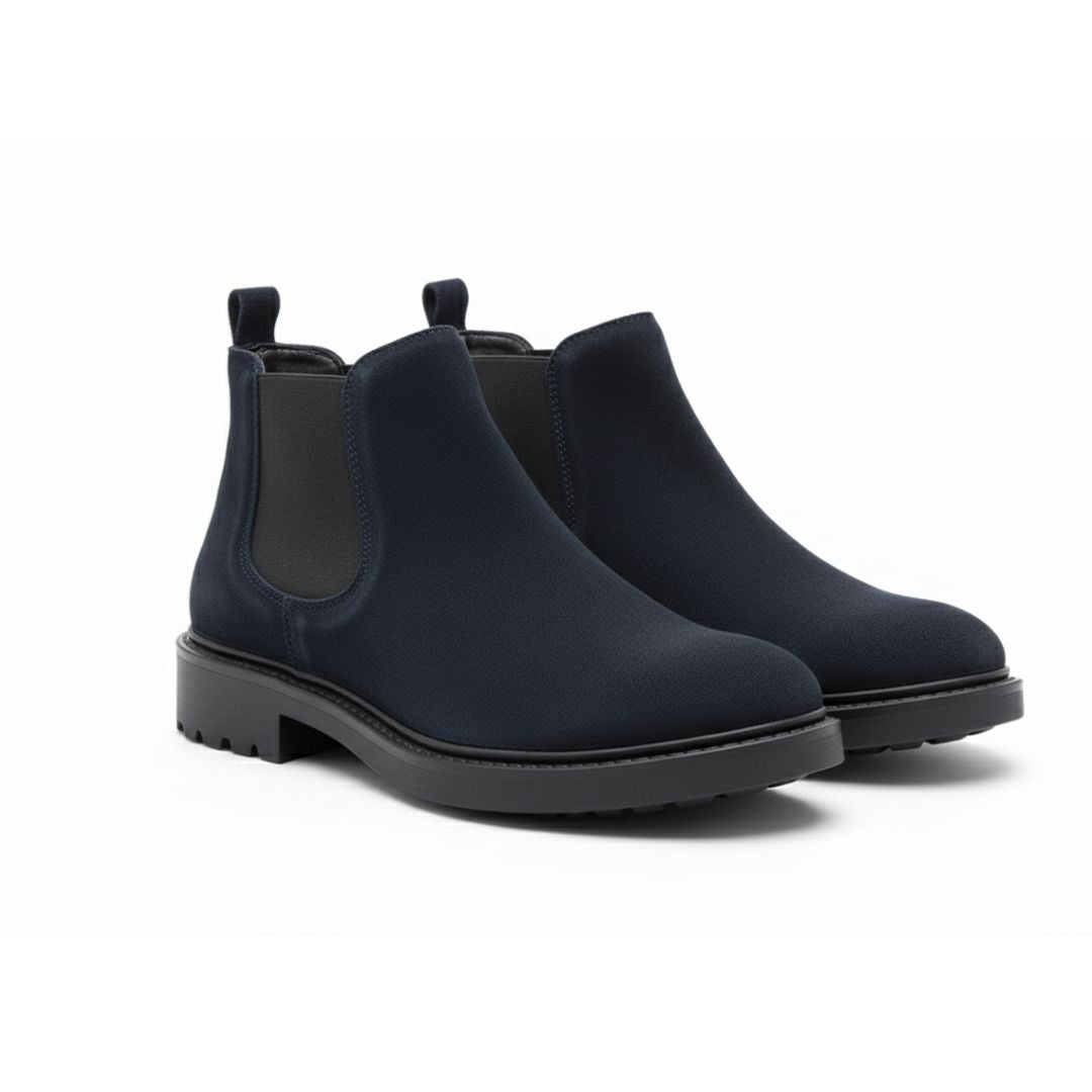 Blaue Wildlederstiefeletten für Herren - Ferdinando